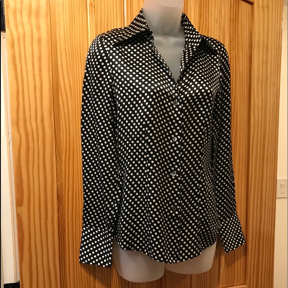 Kenneth Cole Silk Polkadot Blouse - Picture 7 of 16